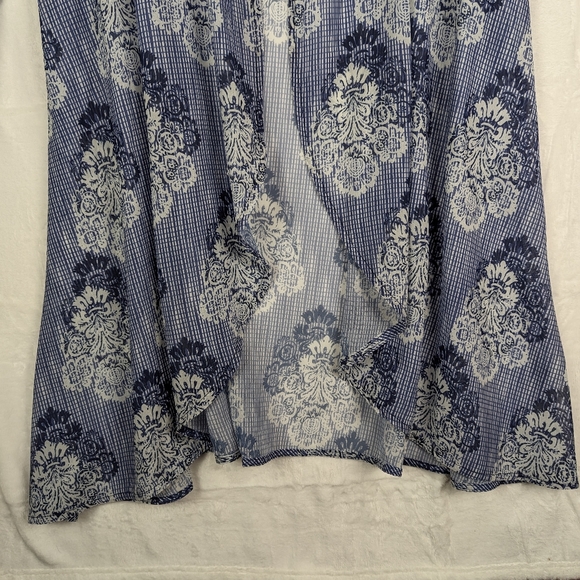 Fly Curvy Kimono Cover Up 2XL Blue White Floral Plus Size Cover-up - Picture 7 of 13